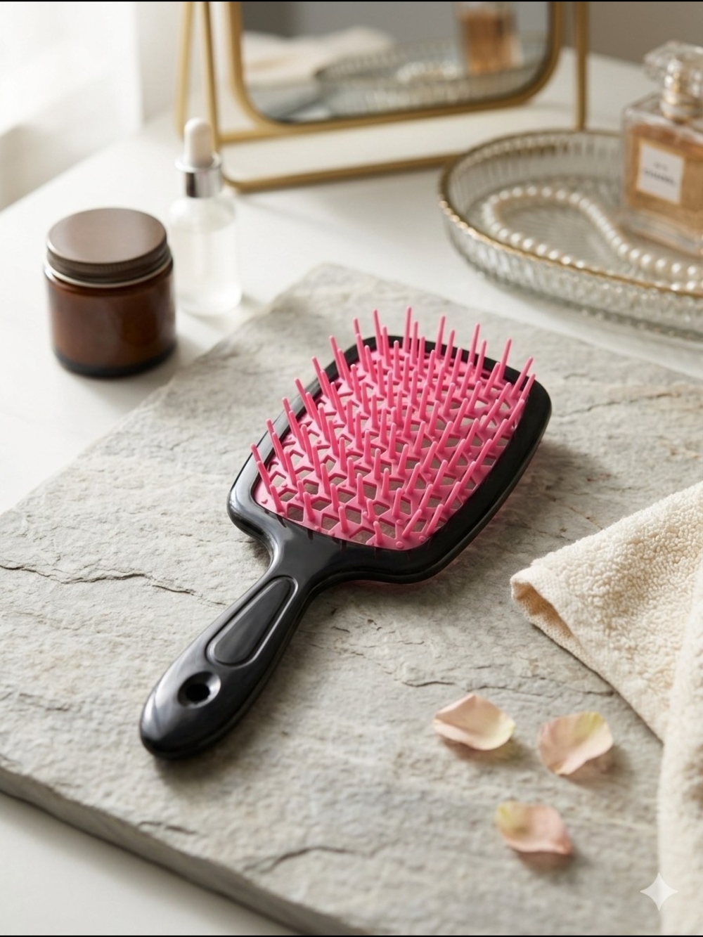 Detangling Hair Brush Anti-Static Massage Hair (New) Dark Pink